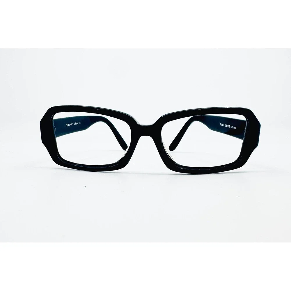 bebe Eyeglasses Womens Black LaRok Rhinestone Logo 55-18-130 55mm
